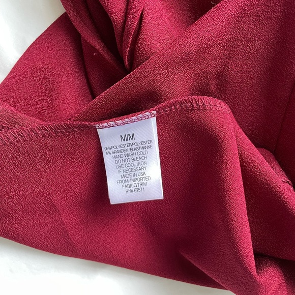 SAKS FIFTH AVENUE BURGUNDY/WINE/RED COCKTAIL DRESS.  SIZE MEDIUM - Picture 4 of 4